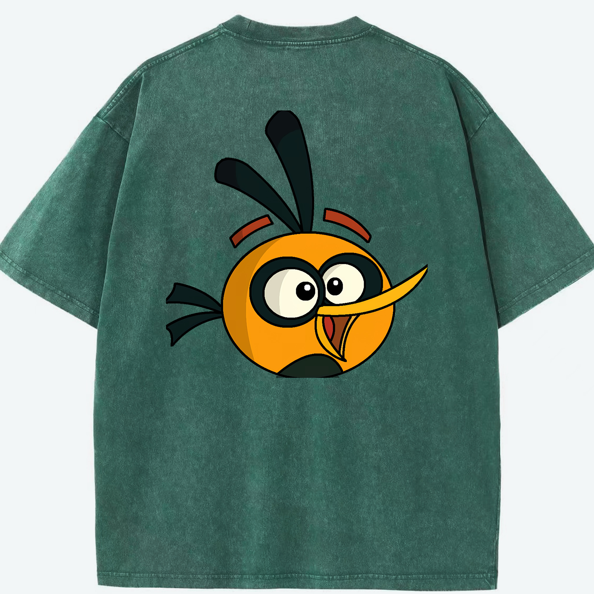 （画像用） Angry Birds アングリーバード 綿100% ヴィンテージ風 半袖Tシャツ（背面プリント）